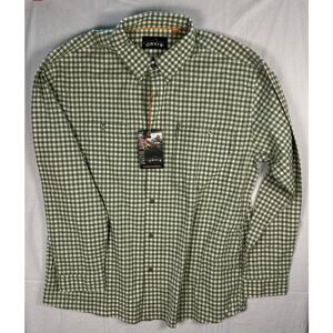 NWT Orvis "Trout Bum" Men’s Button Down Shirt - XL - Green Gingham Check